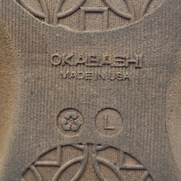 Women's - Okabashi Brown Cross Strap Slide Sandals, Size Large - Picture 10 of 12